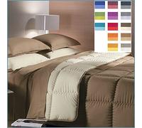 Caleffi Trapunta MODERN MATRIMONIALE microfibra tinta unita Doubleface Colore MOKA Mis.260x265