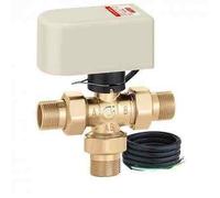 CALEFFI - Valvola a sfera a tre vie deviatrice, motorizzata. Completa di motore con comando a 3 contatti. Con microinterruttore ausiliario. Tempo di manovra 10s 1"HP-230V