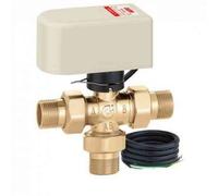 CALEFFI - Valvola a sfera a tre vie deviatrice, motorizzata. Completa di motore con comando a 3 contatti. Con microinterruttore ausiliario. Tempo di manovra 10s 3/4"