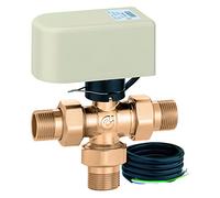CALEFFI - Valvola a sfera a tre vie deviatrice, motorizzata. Completa di motore con comando a 3 contatti. Con microinterruttore ausiliario. Tempo di manovra 10s 1/2"