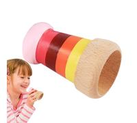 Caleidoscopio in legno - 8 x 5 cm giocattolo portatile da scoperta, strumento educativo in legno naturale, caleidoscopio rotante con design dinamico 3D per esplorazione visiva | Giocattolo educativo