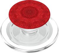 Caleidoscopio Mandala Rosa Cremisi | Arte floreale rossa intricata PopSockets PopGrip per MagSafe