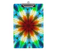 Caleidoscopio Tie Dye Portablocco Formato A4 Divertente Estetico Lavoro Studiando Lettera Portablocco Standard 12,5×8,5 in Pannello rigido per Aula Scolastica Bambini che scrivono Disegno