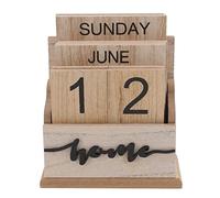 Calen da Tavolo con Data in Legno - Calen in Blocco di Legno Riutilizzabile per Scrivania - Calen Elegante in Legno con Data per Decorazioni per la Casa e l'ufficio