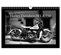 Calendar 2027 · US Version · Harley Davidson WLA 750 in black and white (Wall Ca
