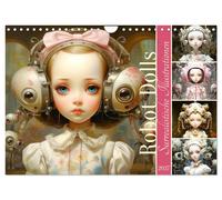 Calendar 2027 · US Version · Robot dolls. Surrealistic illustrations (Wall Calen