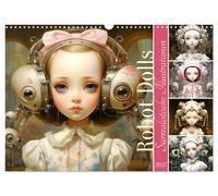 Calendar 2027 · US Version · Robot dolls. Surrealistic illustrations (Wall Calen