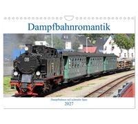 Calendar 2027 · US Version · Steam train romance - steam trains on a narrow trac