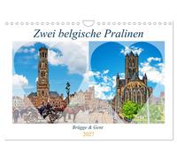 Calendar 2027 · US Version · Two Belgian chocolates Bruges and Ghent (Wall Calen
