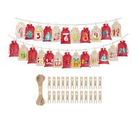 Calendar Advent Bags - Holiday Countdown Storage | Fabric Drawstring Bags for Candy, Small, Toys, and Seasonal Surprises, Christmas Decoration for Home, Office, Classroom Use