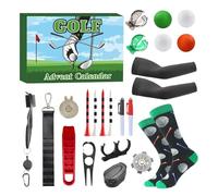Calendar Advent - Christmas Golf Countdown Set, 24 Days Gift Box, Sports Theme Package, Holiday Surprise Collection | Festive Present Choice For Man Lover Husband Enthusiast Dad Boyfriend Father Playe