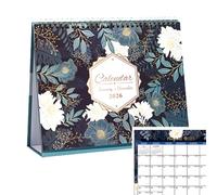 Calendar for Desk, Aesthetic Desktop Planner, Spiral Binding Organizer, Floral Decorative Design, Easy Scheduling Format, Ideal for Women, Home, Work, School, Kids, Family, Fridge, 9.84x10.04x0.63 Inc