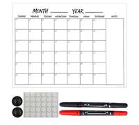 Calendar for Wall - Blank Monthly Planner, Reusable Writable Board | Paper Material Includes Marker Pens Magnets No Year Restriction Suitable for Teachers Students Kids Teens Family Dining Room Apartm