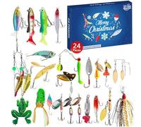 Calendari 'avvento Con Esche Da,Conteggio Alla Rovescia Di 24 Giorni | Set Di Accessori Esche Da Per Natale Regalo Padre Nonno Fidanzato