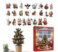 Calendari 'Avvento Natalizio,2025 Pendente In Acrilico 2D - Calendario Conto Alla Rovescia Decorazione A Tema Animali Domestici,Per Festa Compleanno Bambini Adulti Collezionisti