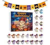 Calendari con perline posteriori - Set di 24 ciondoli fantasma per contagem regressiva | Ornamento acrilico 2D Decorazione per festa casa casa riunioni attività parete