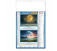 Calendari Da Parete 2026 - Calendario trimestrale Lunario - cm 28,8x47 - personalizzati con logo - Collezione 2026-100 pezzi - regalo per cliente pubblicita'