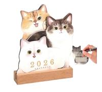 Calendari Da Scrivania, Calendario 2026 Per Uffici A Tema Animali Domestici, Agenda Giornaliera con Design Puppy Kitten per Ufficio Casa Scuola Bambini