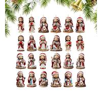 Calendari Del Conto Alla Rovescia Di Natale | Calendario Avvento Di Natale 24 Giorni Con Gesù - Decorazione Acrilica 2D Da Parete Per Attività Casa Raduni Festività Party Mostra