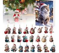 Calendari dell'avvento, Cat Advent Calendar 2025, 24 Days Ornament Advent Calendar for Pets, Cute Cats Advents Calendar for Cats Lovers Home Décor (A)