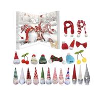 Calendari Di Gnome Advent - Ornamenti 21x4,5 Cm, 24 Giorni Di Ornamenti Natalizi, Giocattoli Festivi Per Bambini, Bambole Nane Del Calendario Del Conto Alla Rovescia Ornament Per Il Centrotavola