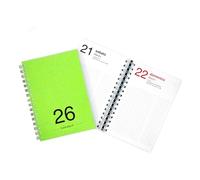 calendari.it Agenda 2026 Giornaliera diario 365 giorni con spirale da tavolo scrivania ufficio appunti casa lavoro planning planner vari colori (Verde Chiaro)