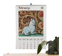 Calendario 2024 con gatti medievali strani | Calendario mensile da appendere con gatto medievale | Calendario tutto l'anno con gatti brutti da gennaio 2024 a dicembre 2024 per dipendenti