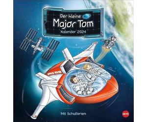 Calendario 2024 per bambini con conoscenza dello spazio e dello spazio e motivi della serie di libri per bambini. Calendario da parete 2024 con molto spazio per le voci.