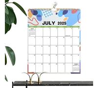 Calendario 2025-2026,Calendario Mensile Appendibile | Grandi Rigati, Luglio 2025 - Dicembre 2026, Rilegatura a Doppia, Per Palestra Casa Allenamento Scuola
