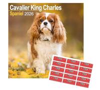 Calendario 2025 Cavalier King Charles | Calendario da parete quadrato di razza di cane | 16 mesi | con adesivi organizzativi