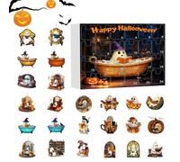 Calendario 2025 con conto alla rovescia di Halloween, fantasmi acrilici 2D, ciondolo per conto alla rovescia, 24 giorni, utilizzato per specchietti retrovisori, alberi di Natale e decorazioni da