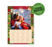 Calendario 2025 fotografico da parete personalizzato con foto 33x48 cm. - Ideali per famiglie, amici e regalo Natale, temi vari, foto fidanzati 12 mesi (NATALE)