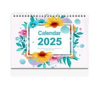 Calendario 2025 in piedi, lista delle cose da, versione inglese, calendario da tavolo di 12 mesi per casa, appartamento, hotel, posto di lavoro