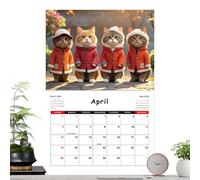 Calendario 2026-12-Month Cat Wall Planner for Daily Scheduling, Decorative Organizer with Cute Illustrations, Monthly Calendar for Home, Ufficio, School and Family, 11,22 x 8,27 Inches
