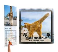 Calendario 2026 - 20,9 x 29,06 cm, motivo gatto, 12 mensili da parete, per pianificatore, strumento di pianificazione strategica con design leggero, organizer familiare per frigorifero, scrivania