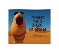 Calendario 2026-2026 The Worm Calendario da parete, 21 x 28 cm, divertente v r Chat Meme Regalo "Robert Help" Internet Joke Robert The Worm Calendario da appendere per giocatori e fan dei meme