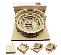 Calendario 2026 3D strappabile 3D Calendario 2026 Colosseo Romano Tempo Pezzo per Ufficio Scrivania Decorazione Casa 8,1 x 8,1 cm