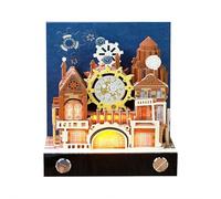 Calendario 2026 3D Time Piece, blocco note artistico in carta 3D con luci LED, scultura di carta strappata a mano, stile punk 3D, regalo per Natale, inaugurazione della casa, decorazione da scrivania