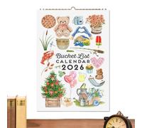 Calendario 2026 a con lista dei secchi, planner giornaliero illustrato ispiratore, decorazione per la casa per lettura, studio, scuola, salute, esercizi, allenamento, vacanze, feste