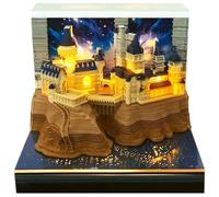 Calendario 2026 a LED 3D: scultura di carta con castello magico illuminato, calendario da scrivania con pagine a strappo e luce notturna, blocco note artistico, decorazioni regalo per Natale