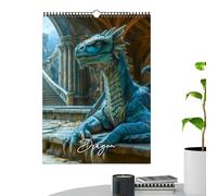 Calendario 2026 a tema drago, calendario da parete Art Fantasy da appendere, 12, planner familiare versatile, rilegato a, mensile, per casa, stanza, studio, scuola, pianificazione