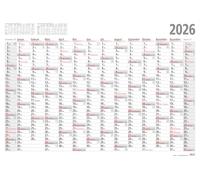 Calendario 2026 ADINA 100 x 70 cm, arrotolato per 13 mesi