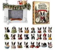 Calendario 2026 Adveent 2D Acrilico 2026 Adevent Terrier Cute Ornamenets | Natale Countdoewn Giocattoli Decorazione Albero per Casa Bedrooem Ufficio Ingresso Mensola Albero Parete Doeor Camino