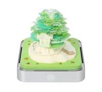 Calendario 2026, blocco note 3D con carta intagliata, calendario da scrivania con luce, decorazione creativa fai da te da scrivania per Frends, colleghi, a forma di castello (green tree house, 1pcs)