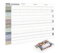 Calendario 2026 | Calendario da Muro Agenda Giornaliera - Poster Planner 12 Mesi Pieghato Per Decorazione Casa Ufficio Scuola Regalo Famiglia Amici 43x58 Cm