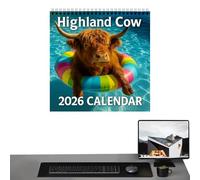 Calendario 2026,Calendario Da Parete Delle Highlands 2026 - Gen-Dic Agenda Decorazione Casa - Para RV Camion Sedan Y