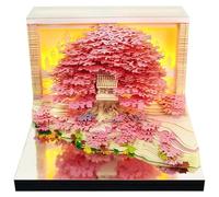 Calendario 2026 calendario da tavolo 3D con fiori mare e isola degli alberi 2026 con espositore in acrilico e luce LED multiuso per casa ufficio scuola bar