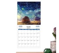 Calendario 2026, calendario mensile da parete con illustrazioni di scene | Planner con carta divertente per dormitorio famiglia bambini college scuola appartamento casa insegnanti camera da
