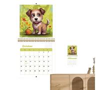 Calendario 2026, carta spessa con suddivisione mensile e settimanale | cane 2026 Calendario da scrivania - Per programma accademico per la decorazione della casa ufficio aula Sch