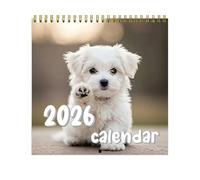 Calendario 2026 con cani dal design creativo, calendario da parete per cuccioli, ampia gamma di utilizzi, calendario mensile per scuola, ufficio, fitness, monitoraggio attività familiari, eventi